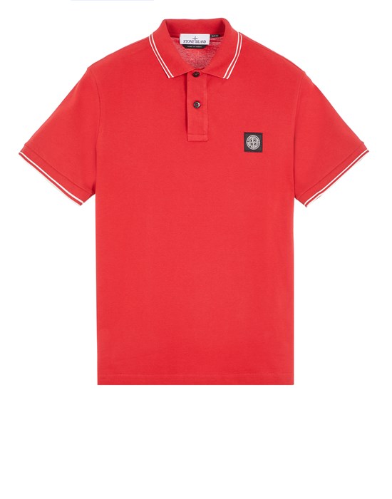 Stone Island Polo Shirt Red Cotton, Elastane
