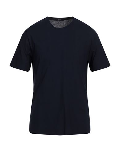 Herno Man T-shirt Midnight Blue Size 40 Cotton
