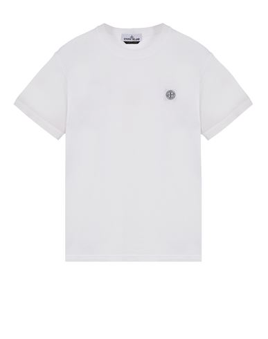 Stone Island T-shirt Manches Courtes Blanc Coton