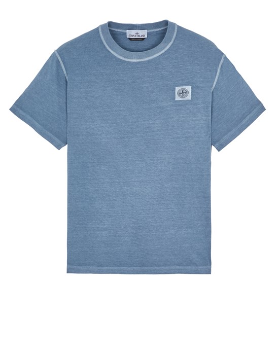 Stone Island Short Sleeve T-shirt Blue Cotton In Bleu