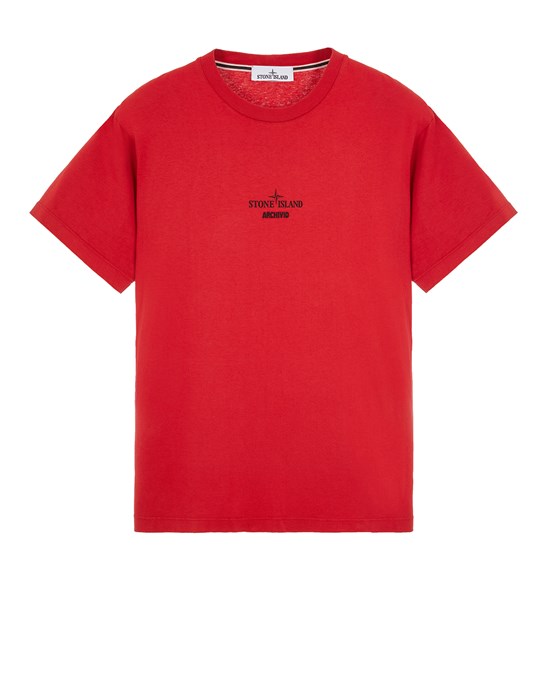  STONE ISLAND 2NS91 'ARCHIVIO' PRINT 반소매 티셔츠 남성 레드