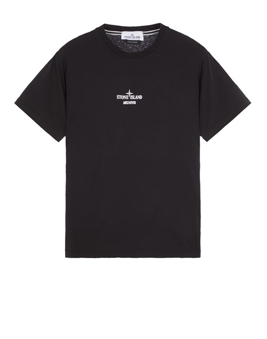 Shop Stone Island Short Sleeve T-shirt Black Cotton In Noir