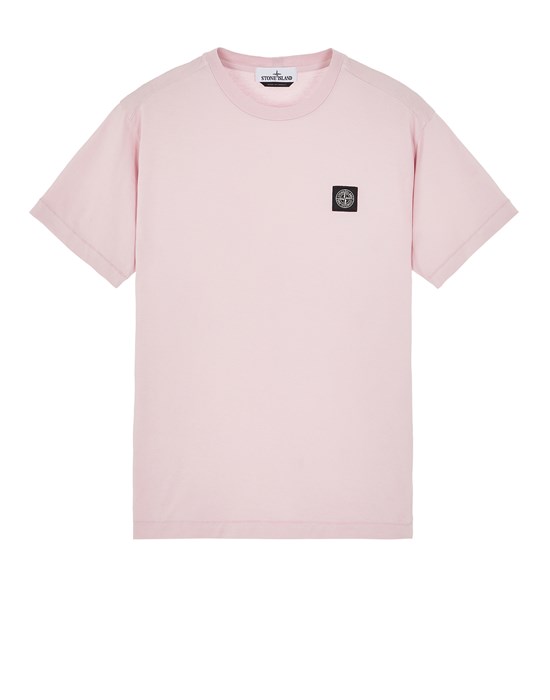 Stone Island Logo Print Crew Neck T-shirt In Pink