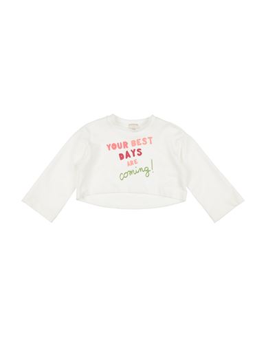 Lalalù Toddler Girl Sweatshirt Cream Size 6 Cotton, Elastane In White