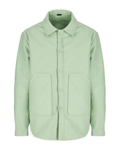 Shop 8 By Yoox Cotton Overshirt Jacket Man Shirt Sage Green Size Xl Cotton