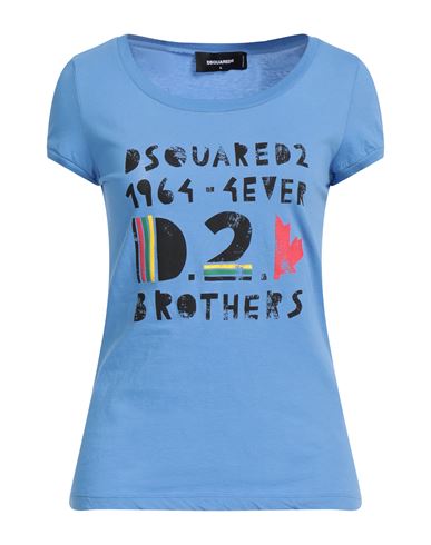 Shop Dsquared2 Woman T-shirt Light Blue Size M Cotton