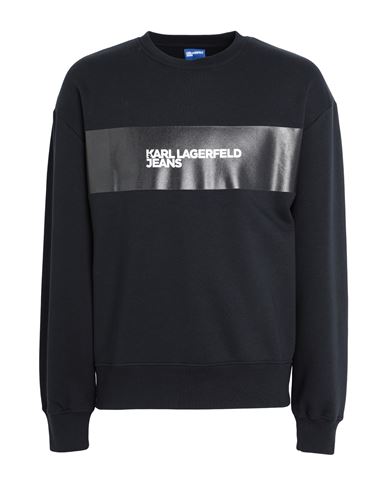 Karl Lagerfeld Jeans Man Sweatshirt Black Size Xl Organic Cotton, Polyester