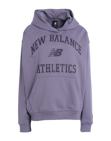 New Balance Athletics Varsity Oversized Fleece Hoodie Woman Sweatshirt Light Purple Size Xs Cotton