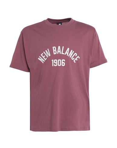 New Balance Essentials Varsity T-shirt Man T-shirt Mauve Size S Cotton In Purple