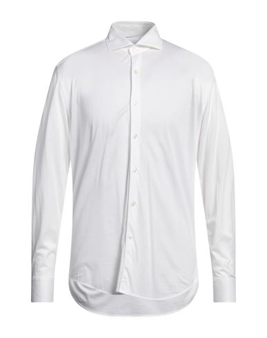 Shop Xacus Man Shirt White Size 17 Virgin Wool
