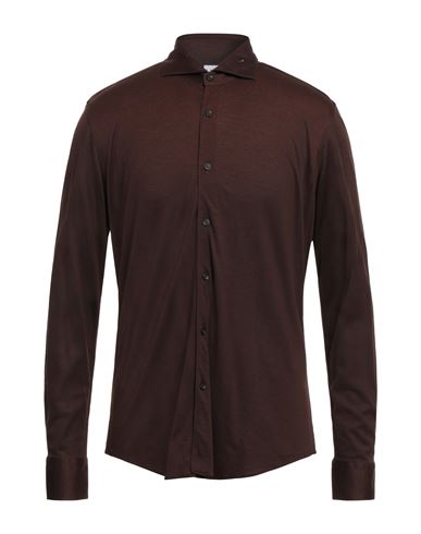 Xacus Man Shirt Dark Brown Size 17 Virgin Wool