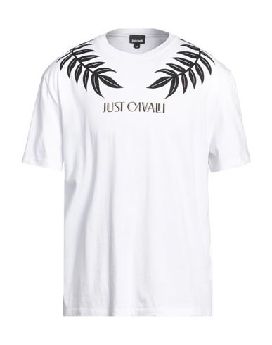Just Cavalli Man T-shirt White Size Xxl Cotton