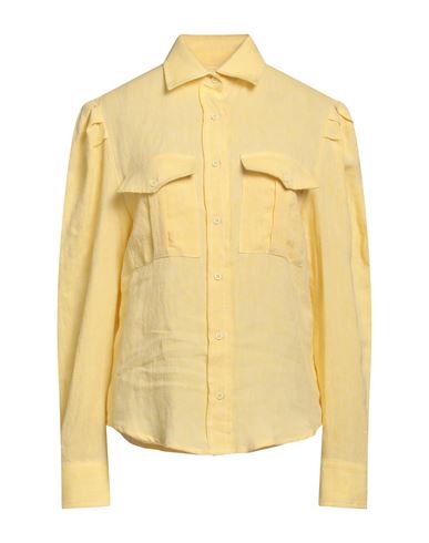 Forte Dei Marmi Couture Woman Shirt Yellow Size 8 Linen