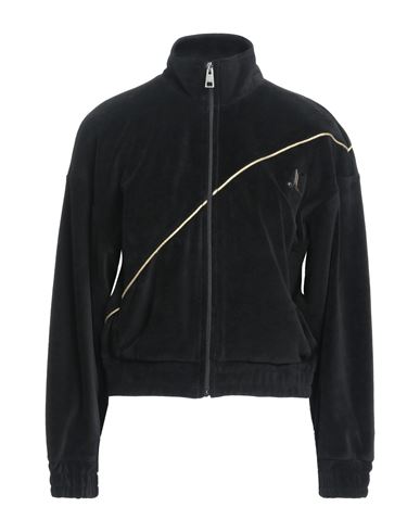 Just Cavalli Woman Sweatshirt Black Size Xl Cotton, Polyester, Acrylic, Polyamide
