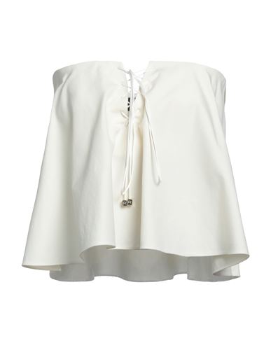 Rochas Woman Top Cream Size 4 Cotton, Polyester In White
