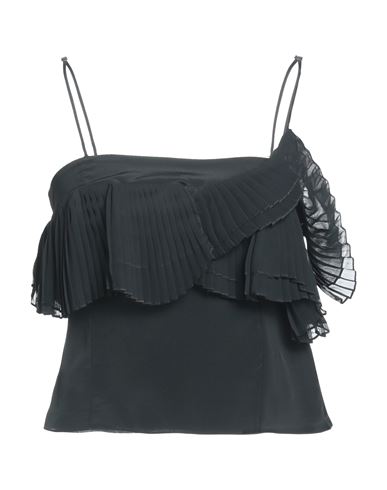 Rochas Woman Top Black Size 4 Acetate, Silk, Polyester
