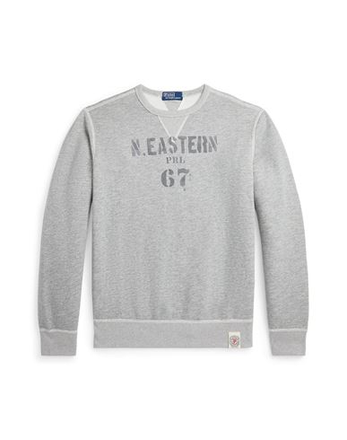 Polo Ralph Lauren Fleece Graphic Sweatshirt Man Sweatshirt Grey Size Xxl Cotton, Polyester