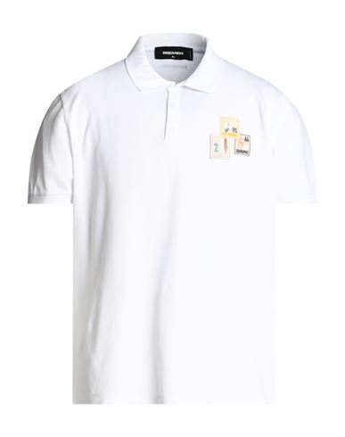 Dsquared2 Man Polo Shirt White Size M Cotton