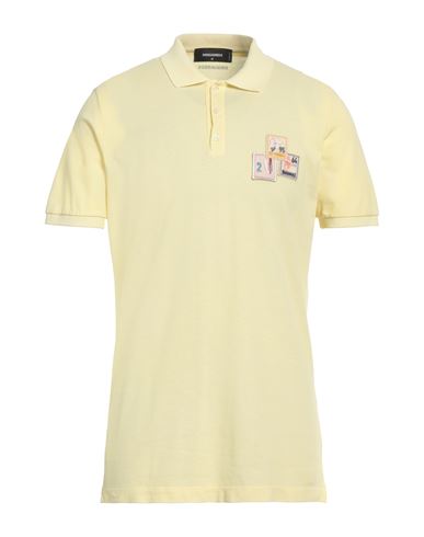 Dsquared2 Man Polo Shirt Light Yellow Size M Cotton