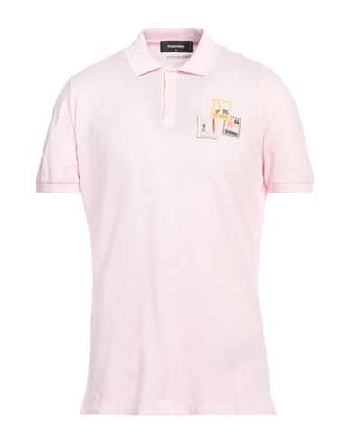 Dsquared2 Man Polo Shirt Pink Size L Cotton