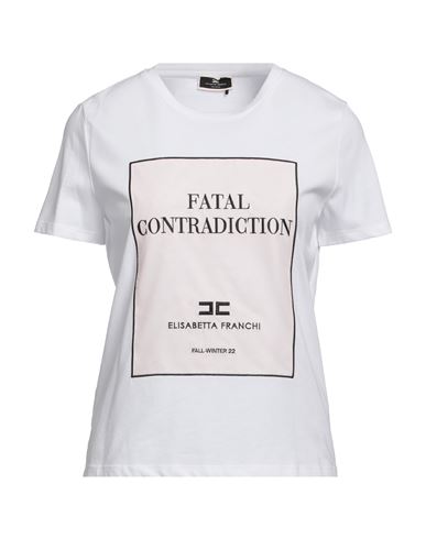Elisabetta Franchi Woman T-shirt White Size 6 Cotton, Polyester