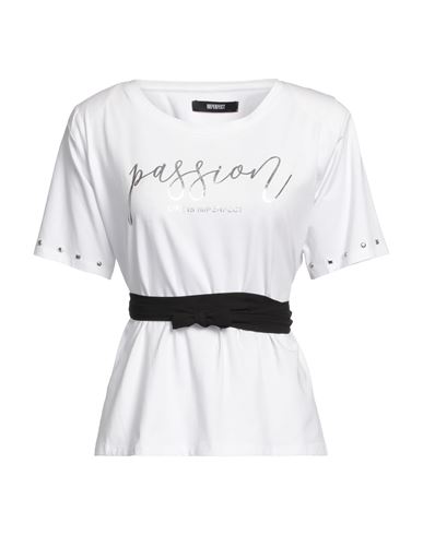 !m?erfect Woman T-shirt White Size L Cotton, Elastane, Polyester