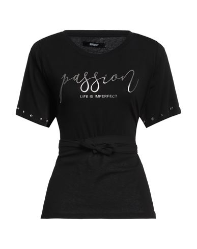 !m?erfect Woman T-shirt Black Size M Cotton, Elastane, Polyester