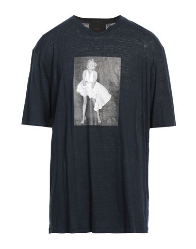 Limitato Man T-shirt Navy Blue Size Xxl Linen