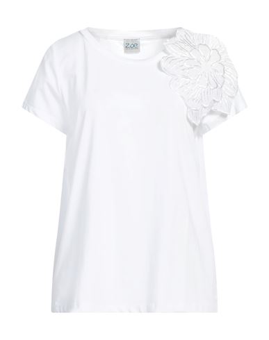 Z.o.e. Zone Of Embroidered Z. O.e. Zone Of Embroidered Woman T-shirt White Size L Cotton, Elastane