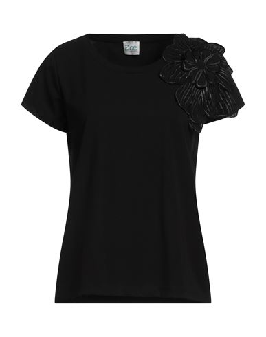 Z.o.e. Zone Of Embroidered Z. O.e. Zone Of Embroidered Woman T-shirt Black Size Xs Cotton, Elastane