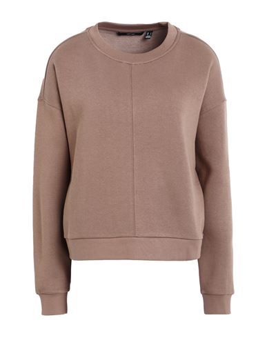 Vero Moda Woman Sweatshirt Light Brown Size M Cotton, Polyester In Beige