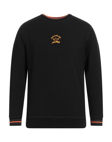 Paul & Shark Man Sweatshirt Black Size 3xl Cotton, Elastane