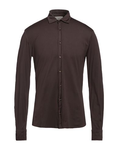 Rossopuro Man Shirt Dark Brown Size 3 Cotton