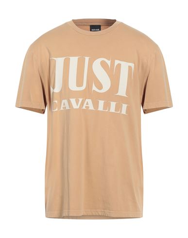 Just Cavalli Man T-shirt Camel Size 3xl Cotton In Beige