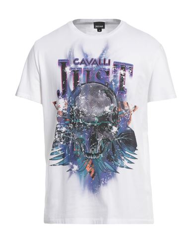 Just Cavalli Man T-shirt White Size M Cotton