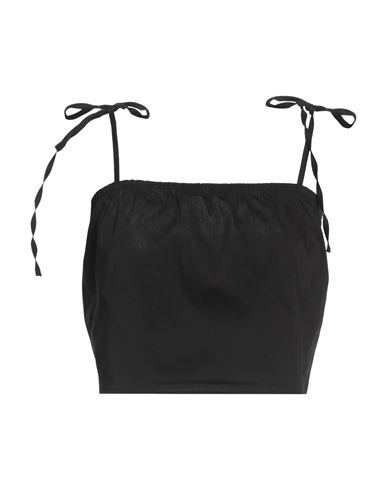 JIJIL JIJIL WOMAN TOP BLACK SIZE 6 COTTON, POLYAMIDE, ELASTANE 