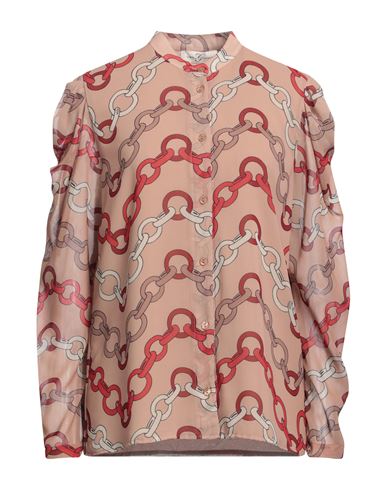 Shop Corte Dei Gonzaga Woman Shirt Camel Size 12 Polyester In Beige