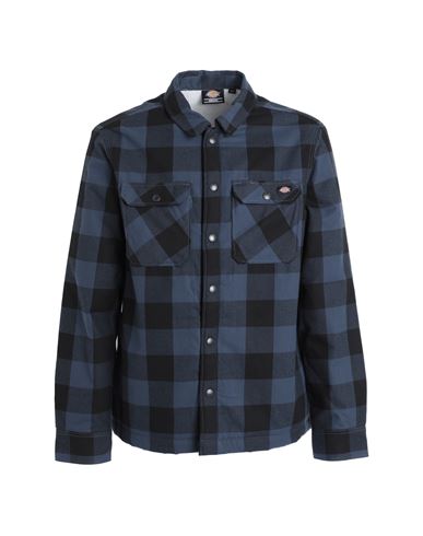 Dickies Lined Sacramento Man Shirt Slate Blue Size Xl Polyester, Cotton