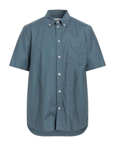 Wood Wood Man Shirt Slate Blue Size Xl Cotton