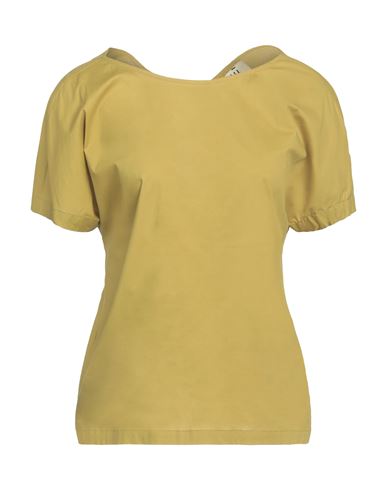 Niū Woman Top Mustard Size M Cotton, Elastane In Yellow