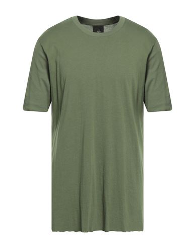 Shop Thom Krom Man T-shirt Military Green Size M Cotton, Modal, Elastane