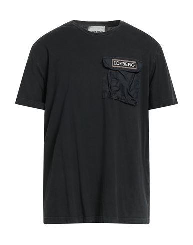 Iceberg Man T-shirt Black Size S Cotton, Polyamide