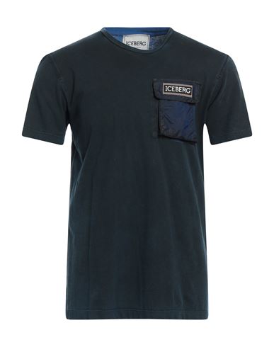 Iceberg Man T-shirt Navy Blue Size M Cotton, Polyamide
