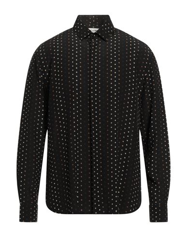 Saint Laurent Man Shirt Black Size 15 ½ Silk