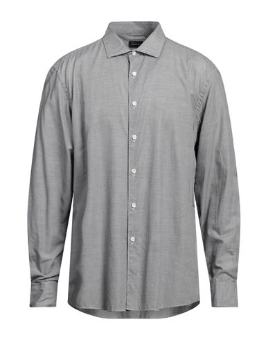Zegna Man Shirt Black Size Xxl Cotton In Gray