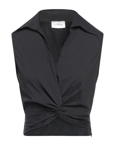 Nenette Woman Top Black Size 6 Cotton, Polyamide, Elastane