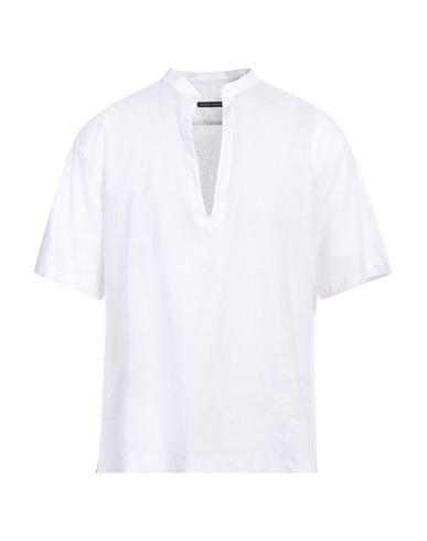 Daniele Alessandrini Man Shirt White Size L Linen, Cotton