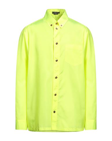 Versace Man Shirt Yellow Size 42 Polyester