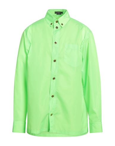 Versace Man Shirt Acid Green Size 38 Polyester