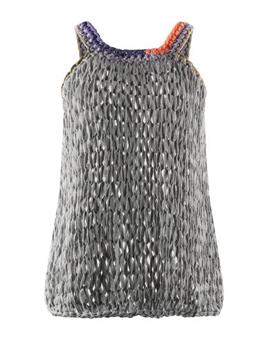Maiami Woman Top Light Grey Size Onesize Recycled Cotton, Recycled Fibers In Gray